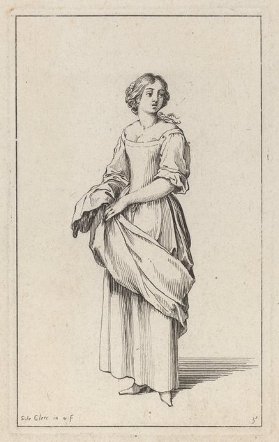 Stojící mladá rolnice od Sébastien Le Clerc the elder