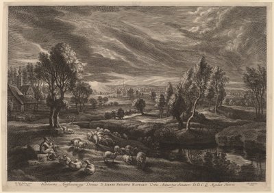 Krajina s vesnicí od Schelte Adams Bolswert after Sir Peter Paul Rubens