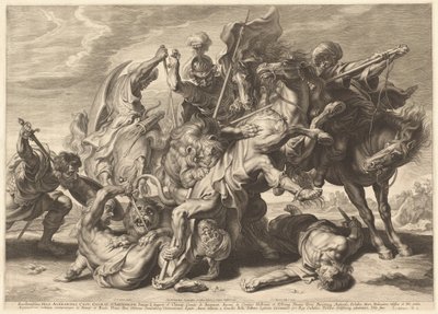 Lov na lva od Schelte Adams Bolswert after Sir Peter Paul Rubens