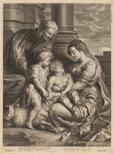 Panna a dítě se svatou Annou a svatým Janem od Schelte Adams Bolswert, after Sir Peter Paul Rubens