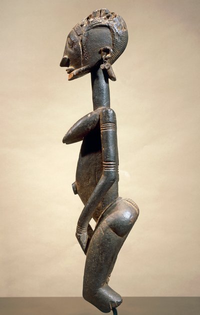 Dřevěná a kovová plastika, Mistr šikmých očí, výška 59 cm, Dogonské kmenové umění Mali od School African