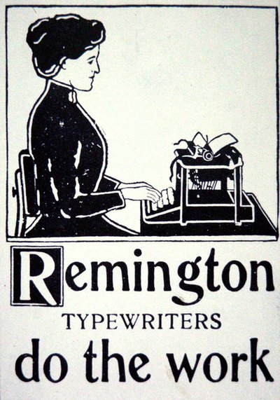 Reklama na psací stroje Remington od School American