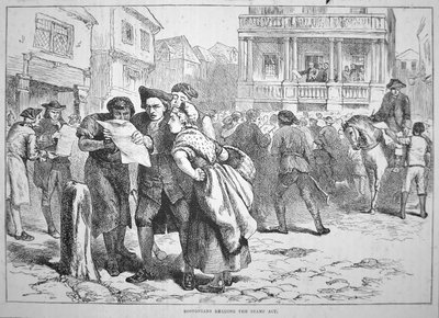 Bostonians čtou Stamp Act od School American