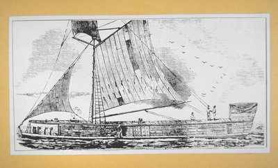 Mississippi Keel boat (rytina) od School American