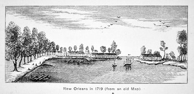 New Orleans v roce 1719 (litho) od School American
