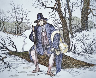 Roger Williams v divočině (barevné lito) od School American