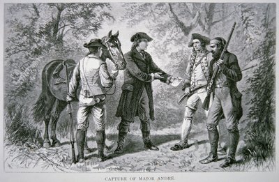 Zajetí majora Johna Andreho (litho) od School American