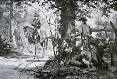 Zajetí majora Johna Andreho (litho) od School American