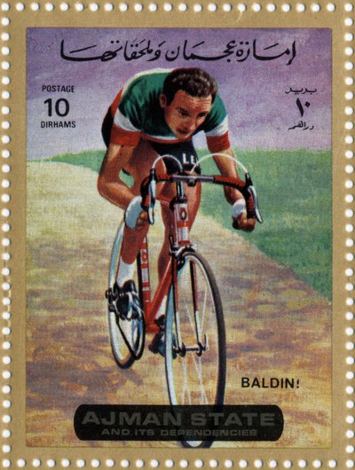 Razítko SAE představující cyklistu Ercole Baldiniho (Ne 1933). od School Arabic