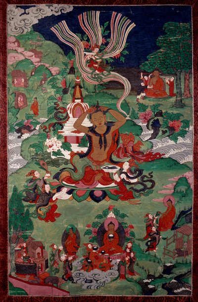 Epizoda Buddhova života: účes. Gobelín. Paříž, Guimetovo muzeum, Národní muzeum asijského umění od School Asian