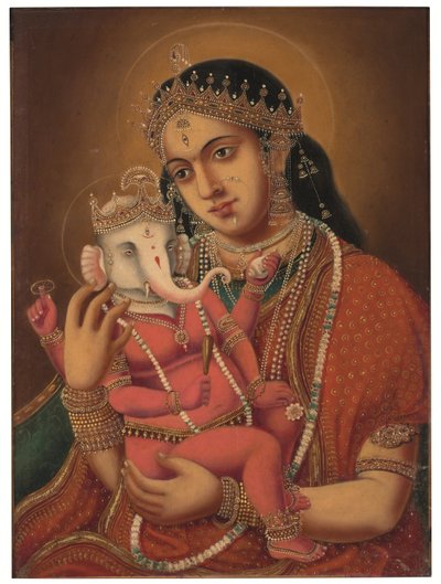 Bez názvu (Ganesh Janani), c. konec 19. století (olej na plátně) od School Bengali