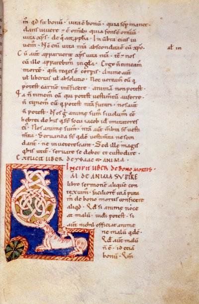 Miniaturní stránka Starého zákona. 13. století. Karolínský byl. Knihovna Trivulziana, Milán. od School Carolingian