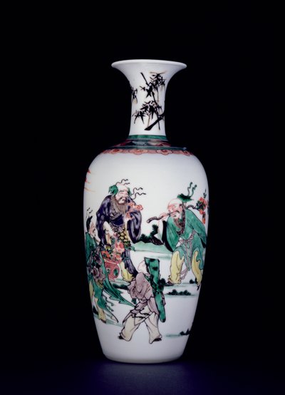 Čínská porcelánová váza zdobená smalty famille verte (porcelán) od School Chinese