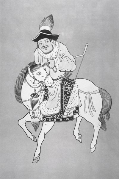 Mongolský lučištník podle čínské kresby (litho) od School Chinese