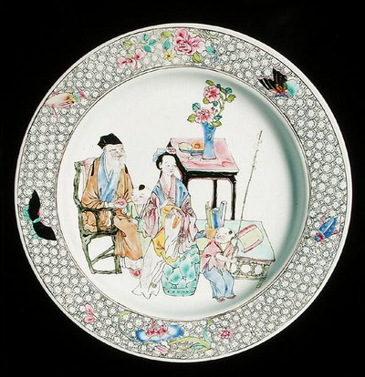 famille miska z vaječných skořápek, cca 1730 (porcelán) od School Chinese