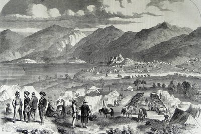 Tábor sikhské kavalerie v Cowloongu od School Chinese