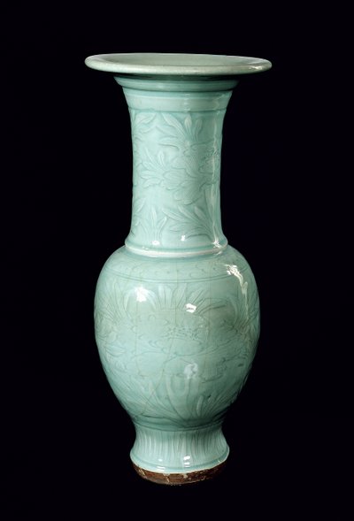 Celadonská glazovaná váza, dynastie Yuan (1260-1368) (keramická) od School Chinese