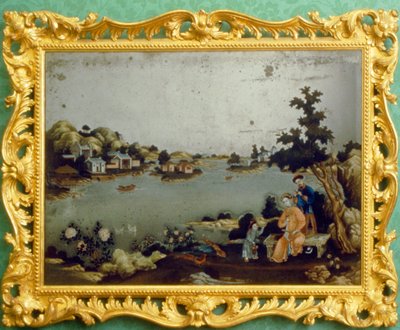 Čínská zrcadlová malba krajiny, hudby a veršů (pigment na zrcadle) od School Chinese