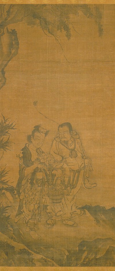 Daoist Immortals (inkoust na hedvábí) od School Chinese