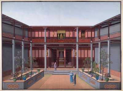 Chrám Honam – síň Kuan Yin, nádvoří zenu od School Chinese
