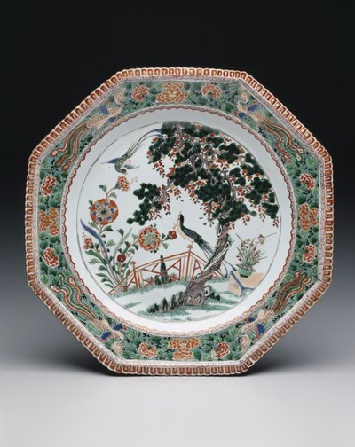 Talíř, cca 1725-30 (porcelán s přeglazovanými emaily famille verte) od School Chinese