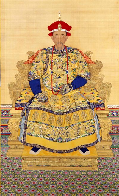 Císař Kangxi (1654-1722) par čínský mistr, první třetina 18. stol. - Inkoust a barva na tkanině - Palácové muzeum, Peking od School Chinese