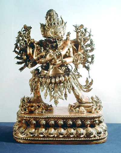 Vajrabhairava, aspekt Yamantaka, strážce zákona, dynastie Qing od School Chinese