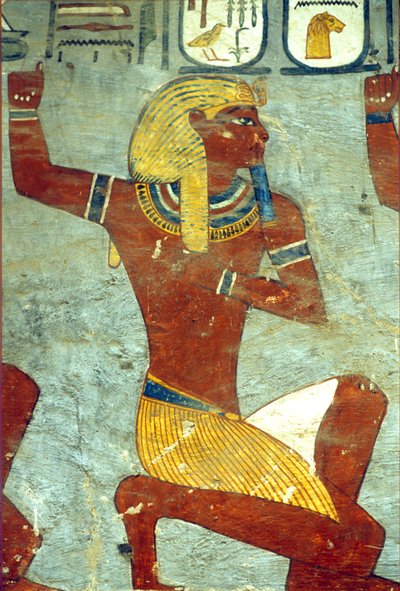 Starověký Egypt, malba, hrobka Ramesse I., Théby od School Egyptian