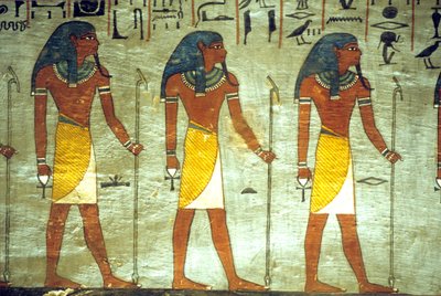Starověký Egypt, malba, hrobka Ramesse I., Théby, bohové podsvětí od School Egyptian