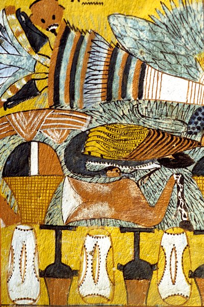 Starověký Egypt, Nástěnná malba Hrobka Sennedjem, Deir el Medina, Théby, Hrobka šlechticů od School Egyptian
