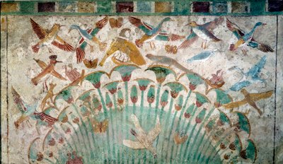 Starověký Egypt: zvířata v papyrové houštině, vápencový fragment z Neferhotepovy hrobky, asi 1400 př. n. l., 18. dynastie, rozměr 43x74 cm Paříž, muzeum Louvre - Egyptský starověk: zvířata v papyrové houštině, vápencový fragment z Neferhotepovy hrobky od School Egyptian