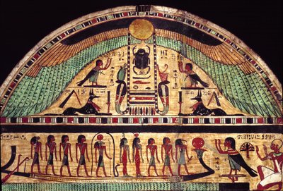 Pohřební stéla velkého kněze Amona Ousiroura. (Malba na dřevě, 3. století před naším letopočtem) od School Egyptian