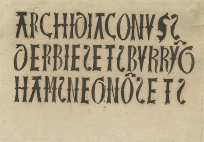 Barton under Needwood Church - nápisy: inkoustová faksimile, nd [?18. století] (kresba) od School English