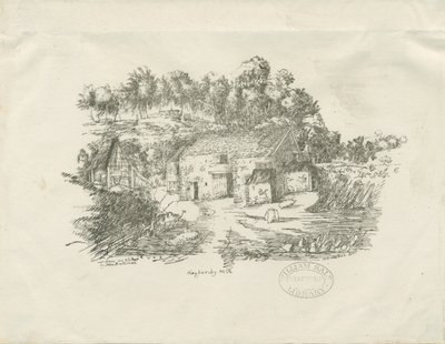 Biddulph - Knypersley Mill: litografie (vinětace), [c 1826] (tisk) od School English