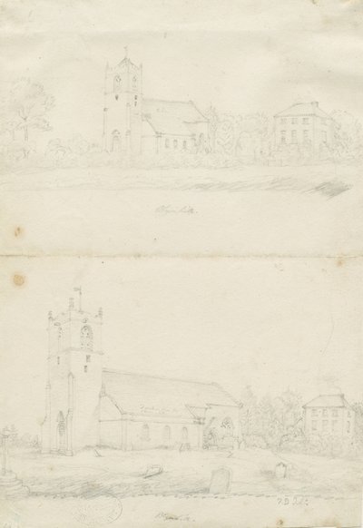 Blymhill Church: kresby tužkou, nd [1797] (kresba) od School English