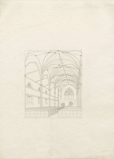 Burton-upon-Trent - Kostel Nejsvětější Trojice: kresba, nd [20. léta 19. století] (kresba) od School English