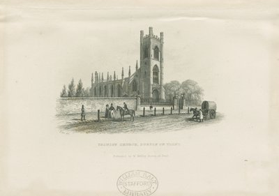 Burton-upon-Trent - Kostel Nejsvětější Trojice: ocelorytina a [19. století] (tisk) od School English
