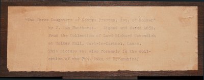 Detail nápisu z Portrétu tří dětí George Prestona z Holkeru (inkoust na papíře) od School English