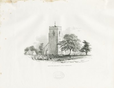 Drayton Bassett Church: litografie (vinětace), nd [c 1825-30] (tisk) od School English