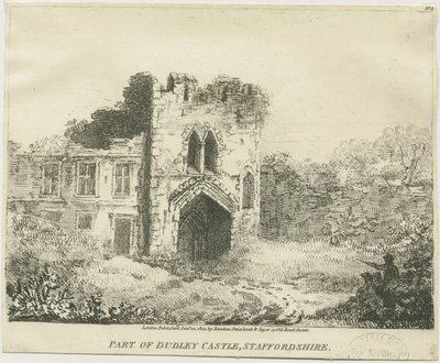 Dudley Castle - The Gatehouse: litografie, nd [c 1801] (tisk) od School English