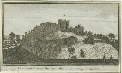 Dudley Castle: rytina, nd [c 1780] (tisk) od School English
