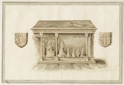 Eccleshall Church: Tomb of Bishop Bentham: malba vodovými barvami, nd [~19. století] (malba) od School English