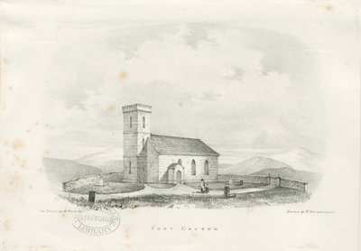 Foxt Church: litografie, nd [c 1840] (tisk) od School English