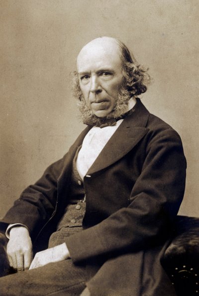 Herbert Spencer, c. 1890 (černobílá fotografie) od School English