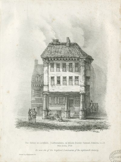 Lichfield – rodiště Dr. Johnsona: litografie a [19. století] (tisk) od School English