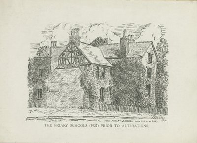 Lichfield - Friary Schools: čárová rytina od School English
