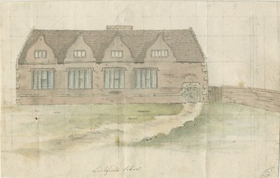Lichfield - Gymnázium: malba akvarelem, nd [?konec 18. století] (malba) od School English