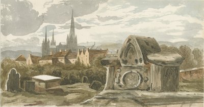 Lichfield - Stará hrobka na hřbitově svatého Michaela: malba vodovými barvami, nd [?19. století] (malba) od School English