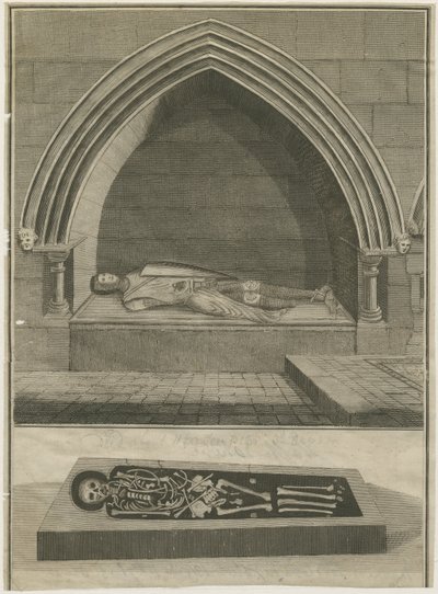 Mavesyn Ridware – Tomb of Hugo Mavesyn: rytina, nd [? 18th cent] (tisk) od School English