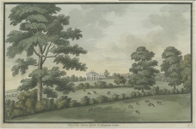 Needwood - Brickley Lodge: malba akvarelem a [c 1786] (malba) od School English